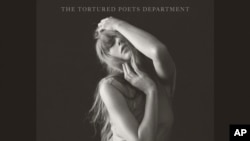 Kouveti nouvo albom Taylor Swift la "The Tortured Poets Department". (Republic Records via AP) 