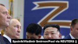 Владімір Путін і Кім Чен Ин зустрілися на російському космодромі Восточний в Амурській області 13 вересня 2023 р. 