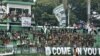 Suporter PSMS Medan saat hadir memberikan dukungan di Stadion Teladan, Kota Medan. Minggu 1 Oktober 2023. (Anugrah Andriansyah)