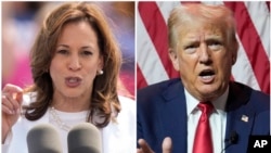 Fotografi arkivi të kandidatëve amerikanë për president, demokrates Kamala Harris dhe republikanit Donald Trump/AP