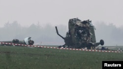 Olupina vojnog helikoptera u Surčinu, mart 2015.