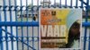 A poster advertising a tribute for Hardeep Singh Nijjar is displayed at the Guru Nanak Sikh Gurdwara temple in Surrey, British Columbia, Canada, on Sept. 19, 2023. 
