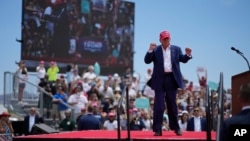 Republican presidential candidate Donald Trump speaks at a campaign rally June 9, 2024, in Las Vegas.