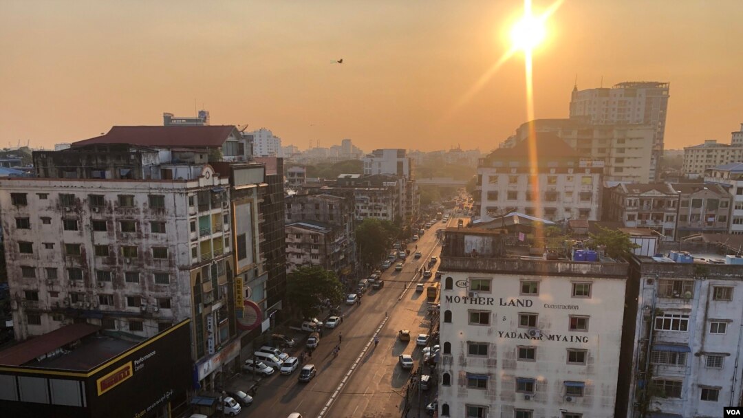 ရန်ကုန်မြို့က ညနေအချိန်မြင်ကွင်း