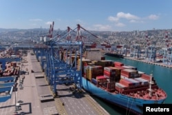 O'rta dengiz bo'yidagi Hayfa porti, Isroil, 24-iyul, 2022
