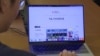 North Korean defector Lee Seong-min shows off the NK Insider website on Aug. 12, 2024, which aims to elevate defector voices and expose North Korean human rights abuses. (Courtesy: Kim Hyungjin)