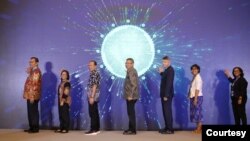 Peluncuran empat proyek yang melibatkan ormas sipil dalam rangka akselerasi transisi hijau dan pembangunan berkelanjutan yang diselenggarakan EU-Indonesia Civil Society Forum 2024. (Humas Kedutaan Uni Eropa untuk Indonesia)
