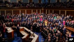 Претседателот Џо Бајден го одржува својот говор за состојбата на унијата на заедничка седница на Конгресот, 7 февруари 2023 година