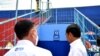 Presiden Indonesia Joko Widodo dan Ketua Umum Persatuan Sepak Bola Indonesia Mochamad Iriawan mengunjungi Stadion Kanjuruhan di Malang, Provinsi Jawa Timur, 5 Oktober 2022. (Istana Kepresidenan RI/Handout via Reuters)