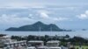 A picture taken on Nov. 19, 2019, shows a general view of downtown of the capital city Victoria, Mahe island, on the largest island in the Seychelles. 