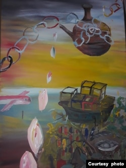 Karya seni Salim on the spot "Semar Anabdo Sungsang" (foto: courtesy).
