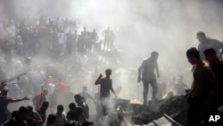 Khan Younis a Kudancin Gaza bayan harin da Isra'ila ta kai