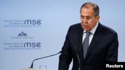 Ministar spoljnih poslova Rusije Sergej Lavrov na Minhenskoj bezbednosnoj konferenciji, 17. februar 2018.
