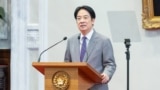2025年8月1日,台湾总统赖清德在台北就因应美国对等关税政策发表谈话。(台湾总统府照片)