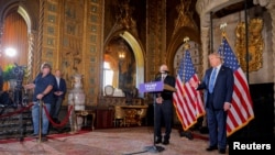 Новообраний президент США Дональд Трамп із промовою в Мар-а-Лаго в Палм-Біч, Флорида, США, 16 грудня 2024 р. Фото: REUTERS/Brian Snyder