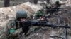 Ukrainian soldiers take part in military drills in Ukraine's eastern Donetsk region, Jan. 21, 2023, amid Russia's invasion of its neighbor. 