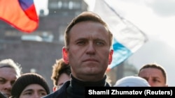 Navalni na protestu povodom godišnjice ubistva Borisa Nemcova, februar 2020.