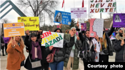 Dîmeneke ji çalakîya 8 Adarê ya Roja Jinên Cîhanê,8 Adar 2022, Enqere, Tirkîyê