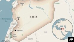 This is a locator map for Syria with its capital, Damascus. 