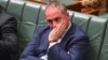 Australian Deputy Prime Minister Barnaby Joyce sits in the House of Representatives at Parliament House in Canberra, Australia, Oct. 25, 2017.