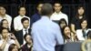 FILE - Vietnamese rapper Suboi raps as U.S. President Barack Obama listens at a town-hall-style event for the Young Southeast Asian Leaders Initiative at the GEM Center in Ho Chi Minh City, Vietnam, May 25, 2016.
