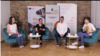 Učesnici tribine o vraćanju obaveznog vojnog roka (s leva): Milja Zdravković, KOMS, Marija Ignjićijević, BCBP i Lazar Simić, "Mladi", u Beogeadu, 24. juna 2022. (Foto: Fejsbuk stranica Mladih, video greb).