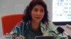 Menteri KKP Susi Pudjiastuti memberikan konferensi pers terkait insiden kapal pencuri ikan China di kantor KKP di Jakarta, Senin 21/3 (VOA/Ahadian). 
