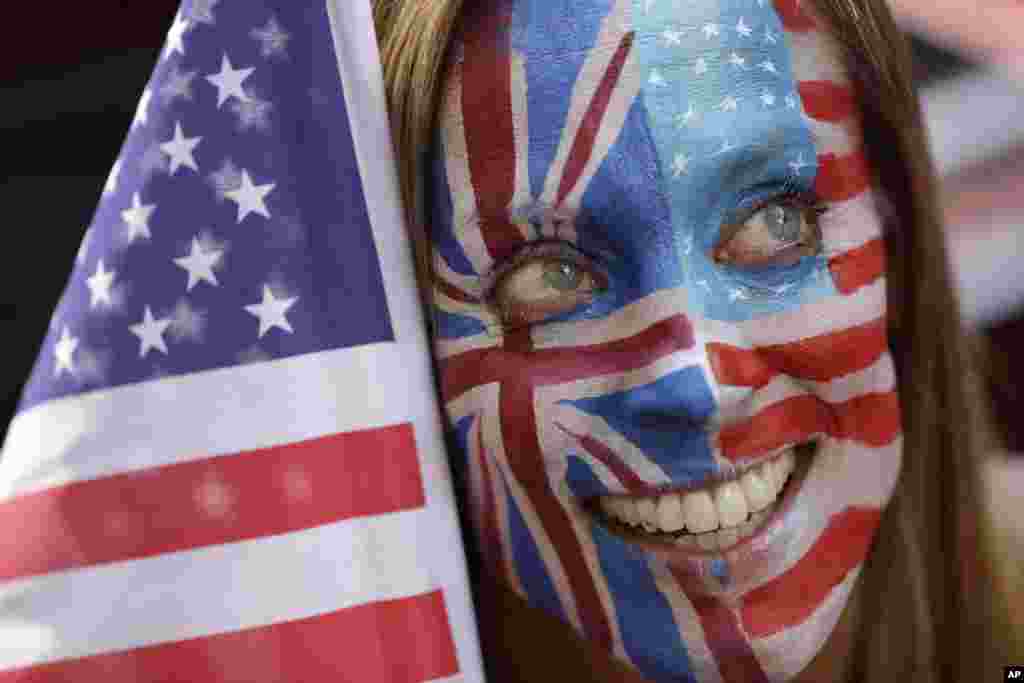 Ulrika Nisser from Sweden joins opponents of U.S. Republican presidential candidate Donald Trump as they prepare to travel on their open-top double decker “STOP TRUMP” bus to encourage expats to register to vote in the upcoming United States presidential election, in central London.
