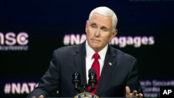 Wapres AS Mike Pence di Washington, D.C., 3 April 2019.