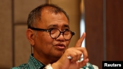 Ketua Komisi Pemberantasa Korupsi, Agus Rahardjo memberikan keterangan kepada media di Jakarta, 15 Maret 2017.