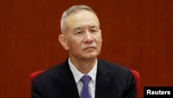 FILE - Chinese Vice Premier Liu He attends an event marking the 40th anniversary of China's reform and opening up at the Great Hall of the People in Beijing, Dec. 18, 2018.