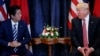 President Donald Trump meets with Japanese Prime Minister Shinzo Abe during the G7 Summit, in Taormina, Italy, May 26, 2017.