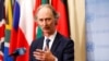 FILE - U.N. Special Envoy for Syria Geir Pedersen speaks to journalists following a U.N. Security Council meeting on Syria at U.N. headquarters, April 30, 2019.