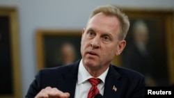FILE - Acting U.S. Defense Secretary Patrick Shanahan testifies on Capitol Hill in Washington, May 1, 2019. 
