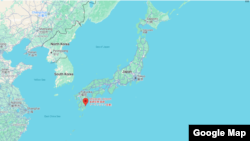Letak Bandara Miyazaki, Jepang.