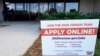 A sign is seen outside of IDES (Illinois Department of Employment Security) WorkNet center in Arlington Heights, Ill., Nov. 5, 2020. 