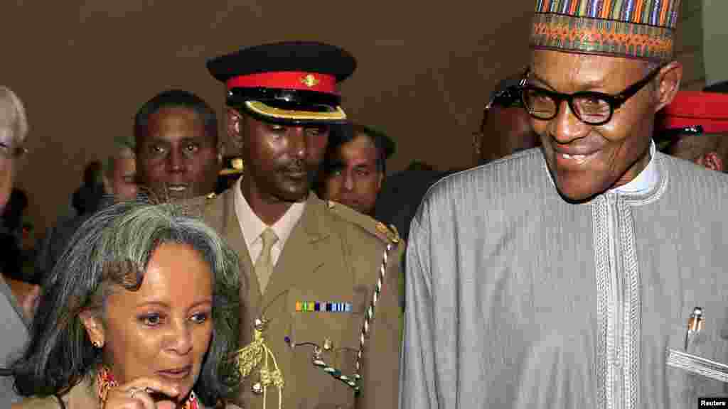 Shugaba Muhammadu Buhari tare da Darakta-Janar din Majalissar Dinkin Duniya Sahle-Work Zewde a birnin Nairobi. 