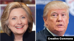 Hillary Clinton, left, and Donald Trump, right