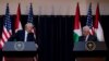 Palestinian president Mahmoud Abbas and President Donald Trump deliver a statement following their meeting in the West Bank city of Bethlehem, May 23, 2017.