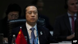 FILE - China's Executive Vice Minister of Foreign Affairs Ma Zhaoxu attends the G20 foreign ministers' meeting in Rio de Janeiro, Brazil, Feb. 21, 2024. Ma is scheduled to meet with Deputy U.S. Secretary of State Kurt Campbell on May 31, 2024.