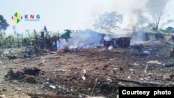 စစ်ကောင်စီတပ် ဗုံးကြဲတိုက်ခိုက်ခဲ့ရတဲ့ ကချင်ပြည်နယ် တနိုင်းရွှေမှော် (ဓါတ်ပုံ - Kachin News Group)