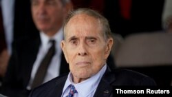 FILE PHOTO: Bob Dole attends welcome ceremony in honor of new Joint Chiefs Chairman Milley at Joint Base Myer-Henderson Hall, Virginia
