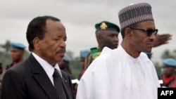 Shugaban Najeriya Muhammadu Buhari da Paul Biya na Kamaru. 