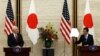 U.S. Vice President Mike Pence (L) and Japan's Deputy Prime Minister Taro Aso attend their joint news conference after their talks at the Prime Minister Shinzo Abe's official residence in Tokyo, April 18, 2017. 