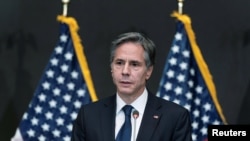 Menlu AS Antony Blinken di Amman, Yordania, 26 Mei 2021. 