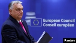 แฟ้มภาพ: นายกฯ ฮังการี วิกเตอร์ ออร์บาน ร่วมประชุม European Union leaders summit ที่กรุงบรัสเซลส์ เบลเยียม เมื่อ 14 ธ.ค. 2023 (รอยเตอร์)
