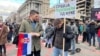 Protest ispred Vlade Srbije 18. decembra 2021. (Foto: VOA/Jovana Đurović)
