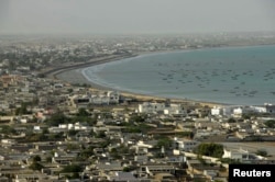 A general view of the Pakistani coastal town of Gwadar on the Arabian Sea