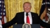 President Donald Trump speaks during a news conference in the East Room of the White House in Washington, Feb. 16, 2017.