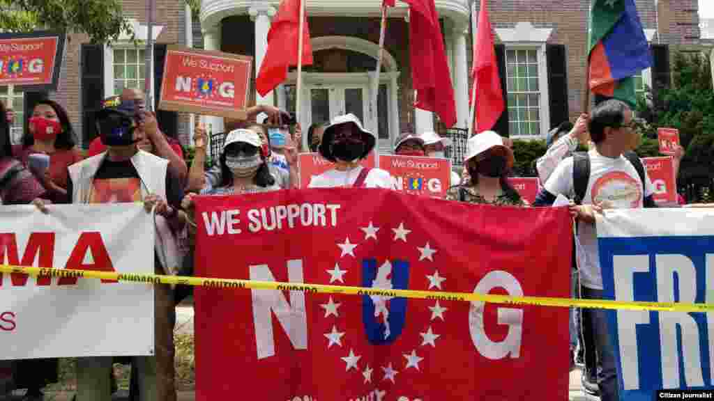 Protest in DC - NUG အမျိုးသားညီညွတ်ရေးအစိုးရ ထောက်ခံပွဲ